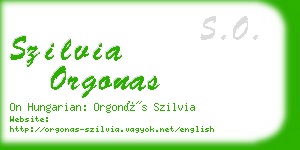 szilvia orgonas business card